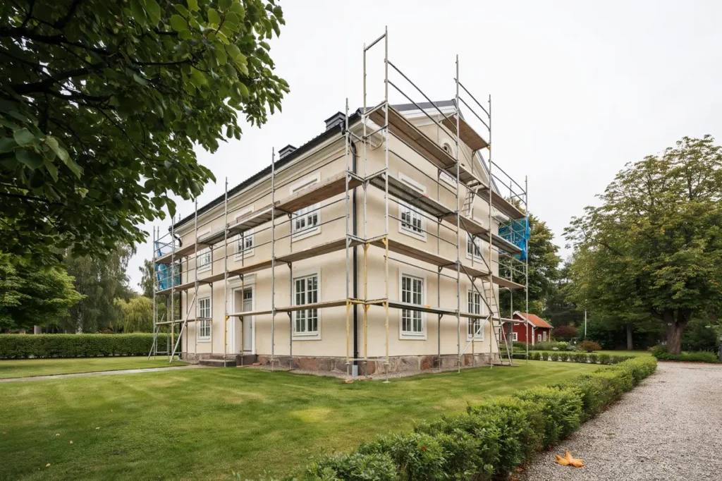 uthyrning och montering av byggst llning runt villa i hj rup staffanstorp